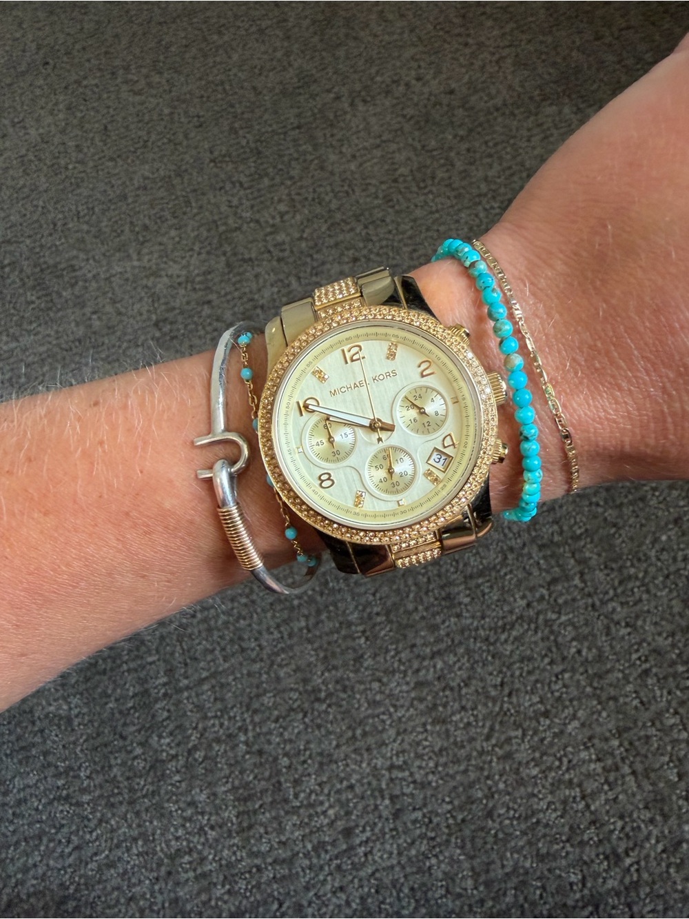 Michael Kors - Women’s Gold Crystal-Accent Watch - Picture 5 of 5